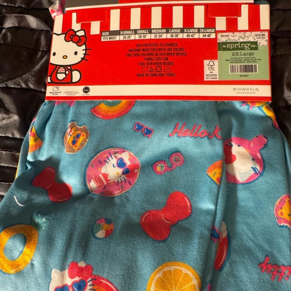 NWT Hello Kitty Sleep Pant - Blue with Colorful Donut Print XXL - Picture 2 of 2